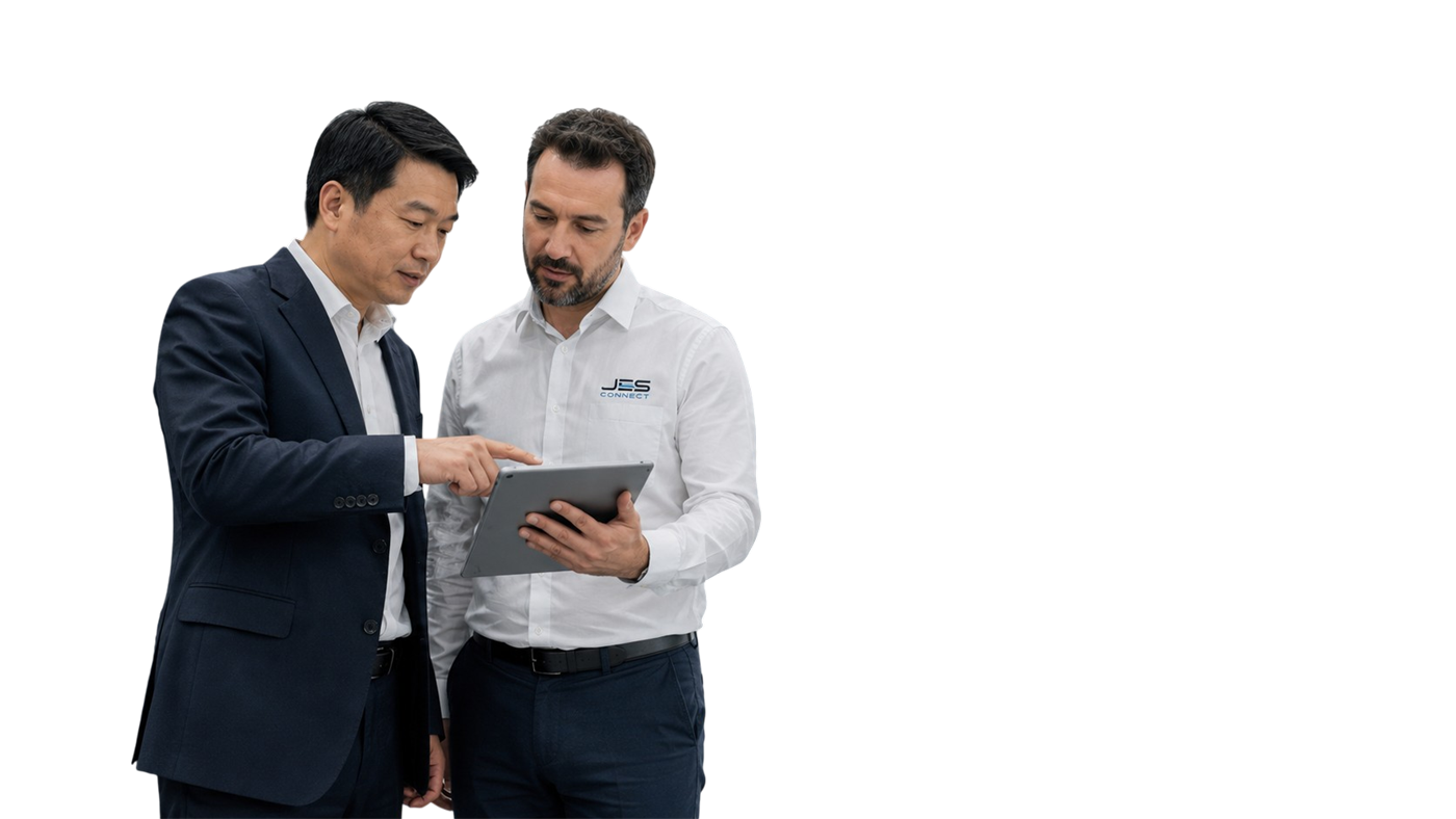 The JES Connect team reviewing a manufacturer's capability profile